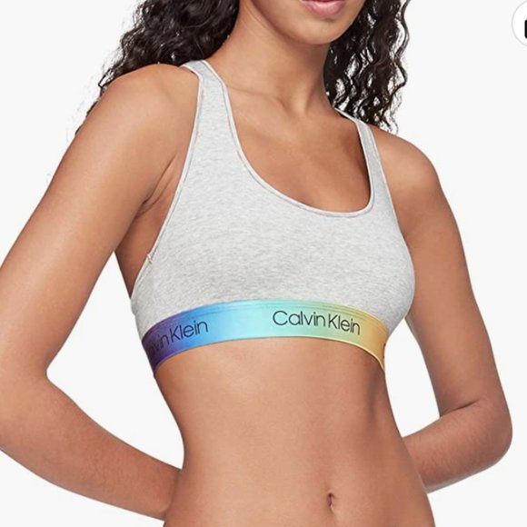 Calvin Klein Other - NWT Calvin Klein Women's Pride Cotton Bralette heather gray/gradient rainbow Med